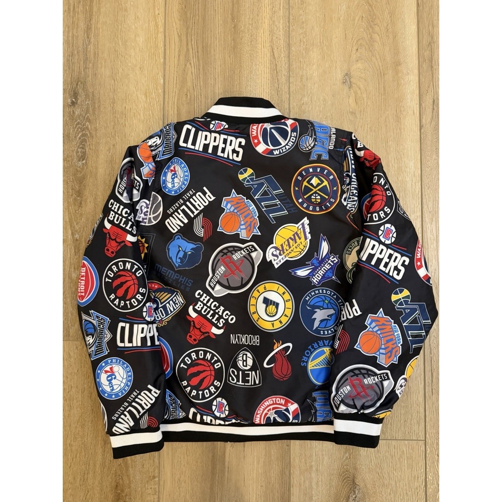 🔥🔥NBA Collage Patch Jacket Coat Size Youth 10/12 🔥🔥 - Picture 3 of 6